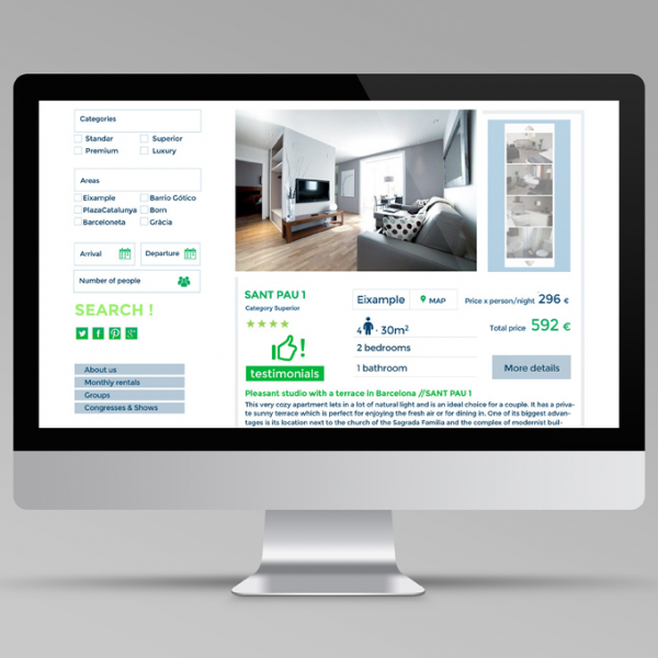 Diseño web para Barcelona Apartments